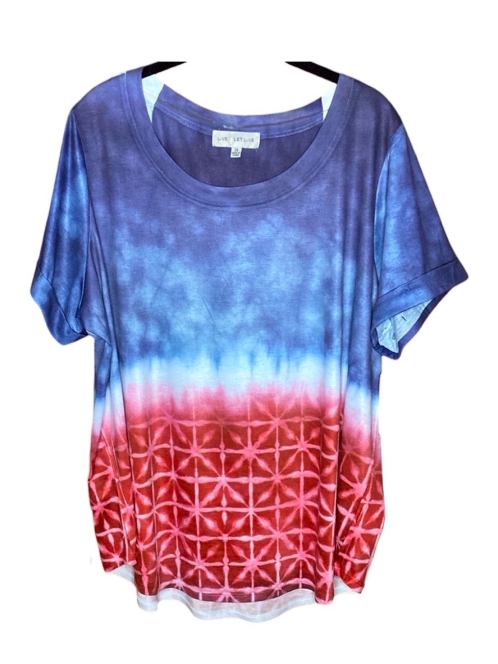 Live & Let Live | NWT Red White Blue Tie DyeTee 3X